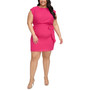 Plus Size Flutter-Sleeve Belted Dress