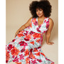 Plus Size Floral-Print Faux-Wrap Maxi Dress