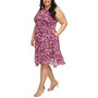 Plus Size Printed Fit & Flare Dress