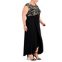 Plus Size Embroidered Gathered-Waist Gown