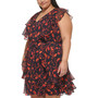 Plus Size Ruffled Floral Chiffon Dress