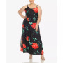 Plus Size Floral Strap Maxi Dress