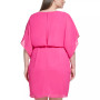 Plus Size Solid Boat-Neck Blouson Dress