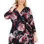 Plus Size Surplice Neck Long-Sleeve Sheath Dress