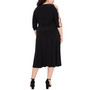 Plus Size Ladder-Sleeve Midi Fit & Flare Dress