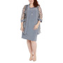 Plus Size 3D Appliquéd Jacket & Necklace Dress