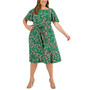 Plus Size Florinda Flutter-Sleeve Belted Dress