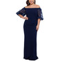Plus Size Off-The-Shoulder Embellished-Sleeve Gown