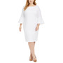 Plus Size Bell-Sleeve Sheath Dress