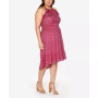 Black Label Plus Size Foil Printed Ruffle Halter Dress
