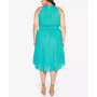 Black Label Plus Size Foil Printed Ruffle Halter Dress