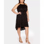 Black Label Plus Size Foil Printed Ruffle Halter Dress