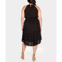Black Label Plus Size Foil Printed Ruffle Halter Dress