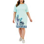 Plus Size Printed Sheath Boatneck Dress, Created for Macy's