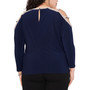 Plus Size Cold-Shoulder Rhinestone-Trim Top