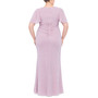 Plus Size Metallic Flutter-Sleeve Gown