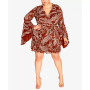 Trendy Plus Size Paisley Mini Dress