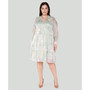 Trendy Plus Size Floral Print Blouson-Sleeve Swing Dress