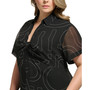 Plus Size Knot-Front Button-Down Logo Dress