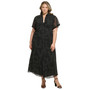 Plus Size Knot-Front Button-Down Logo Dress