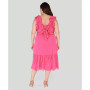 Plus Size Ruffled Tie-Back Midi Dress