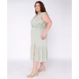 Plus Size Ruffled Tie-Back Midi Dress
