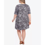 Plus Size Leaf Sketch Print Dress