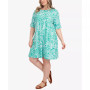 Plus Size Leaf Sketch Print Dress