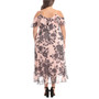 Plus Size Printed Cold-Shoulder Ruffled Dress