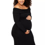 Plus Size Off-The-Shoulder Maternity Maxi Dress