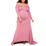Plus Size Off-The-Shoulder Maternity Maxi Dress