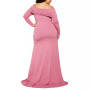 Plus Size Off-The-Shoulder Maternity Maxi Dress