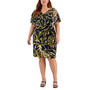 Plus Size Printed Capelet Sheath Dress