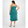 Plus Size Ruffled Sleeveless Wrap Midi Dress, Created for Macy's