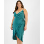 Plus Size Ruffled Sleeveless Wrap Midi Dress, Created for Macy's