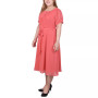 Plus Size Short Sleeve Belted Swiss Dot Dress