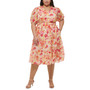 Plus Size V-Neck Short-Sleeve Chiffon Dress