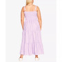 Trendy Plus Size Gingham Straight Neck Maxi Dress