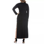 Women's Plus Size Side Slit Fitted Maxi Dress
