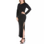 Women's Plus Size Side Slit Fitted Maxi Dress