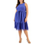 Plus Size Floral-Embroidered Sleeveless Dress