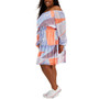 Plus Size Patchwork-Print Off-The-Shoulder Dress