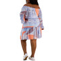 Plus Size Patchwork-Print Off-The-Shoulder Dress