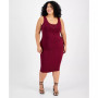 Trendy Plus Size Sleeveless Bodycon Midi Dress, Created for Macy's