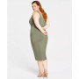 Trendy Plus Size Sleeveless Bodycon Midi Dress, Created for Macy's