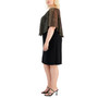 Plus Size Metallic Crinkle Cape Dress