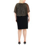 Plus Size Metallic Crinkle Cape Dress