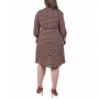 Plus Size Long Roll Tab Sleeve Dobby Dress