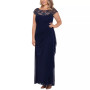 Plus Size Beaded Cascade Gown