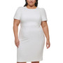 Plus Size Short-Sleeve Scuba Crepe Dress